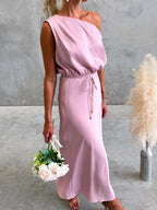 One-shoulder Tied Midi Dress (19)