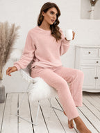 Teddy Long Sleeve Top Pants Lounge Set (3)