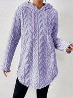 Cozy Textured Drawstring Fleece Hoodie (19)