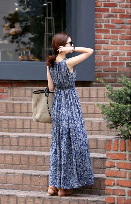 Sleeveless Floral Dress Maxi photo 2
