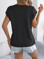 Cable-knit Round Neck Knit Top (15)