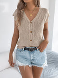 Cable Knit Button-down Cardigan