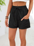 Casual Drawstring Elastic Waist Shorts (16)