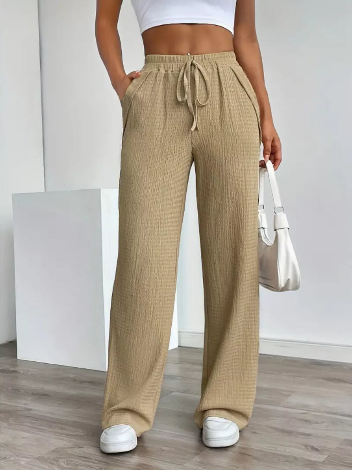 Texture Wide Leg Pants (7)