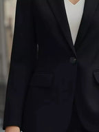 Lapel Collar One Button Blazer (8)