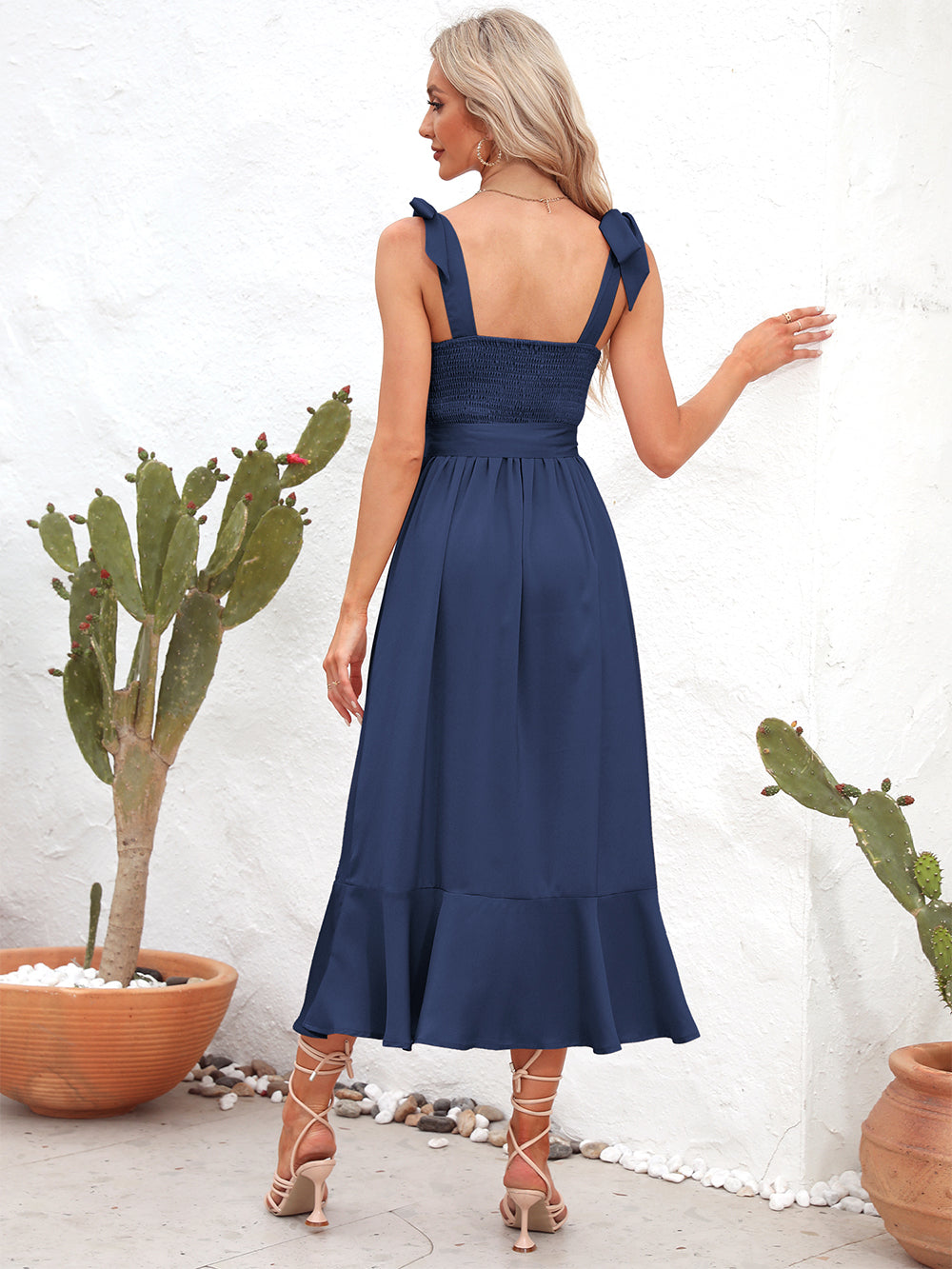 Square Neck Tie Strap Midi Dress (12)