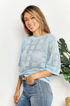 Ribbed Trim Round Neck Knit Top (6)