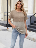 Two-tone Short Sleeve Top (14)
