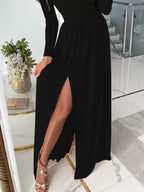 Slit Surplice Cold Shoulder Maxi Dress (15)