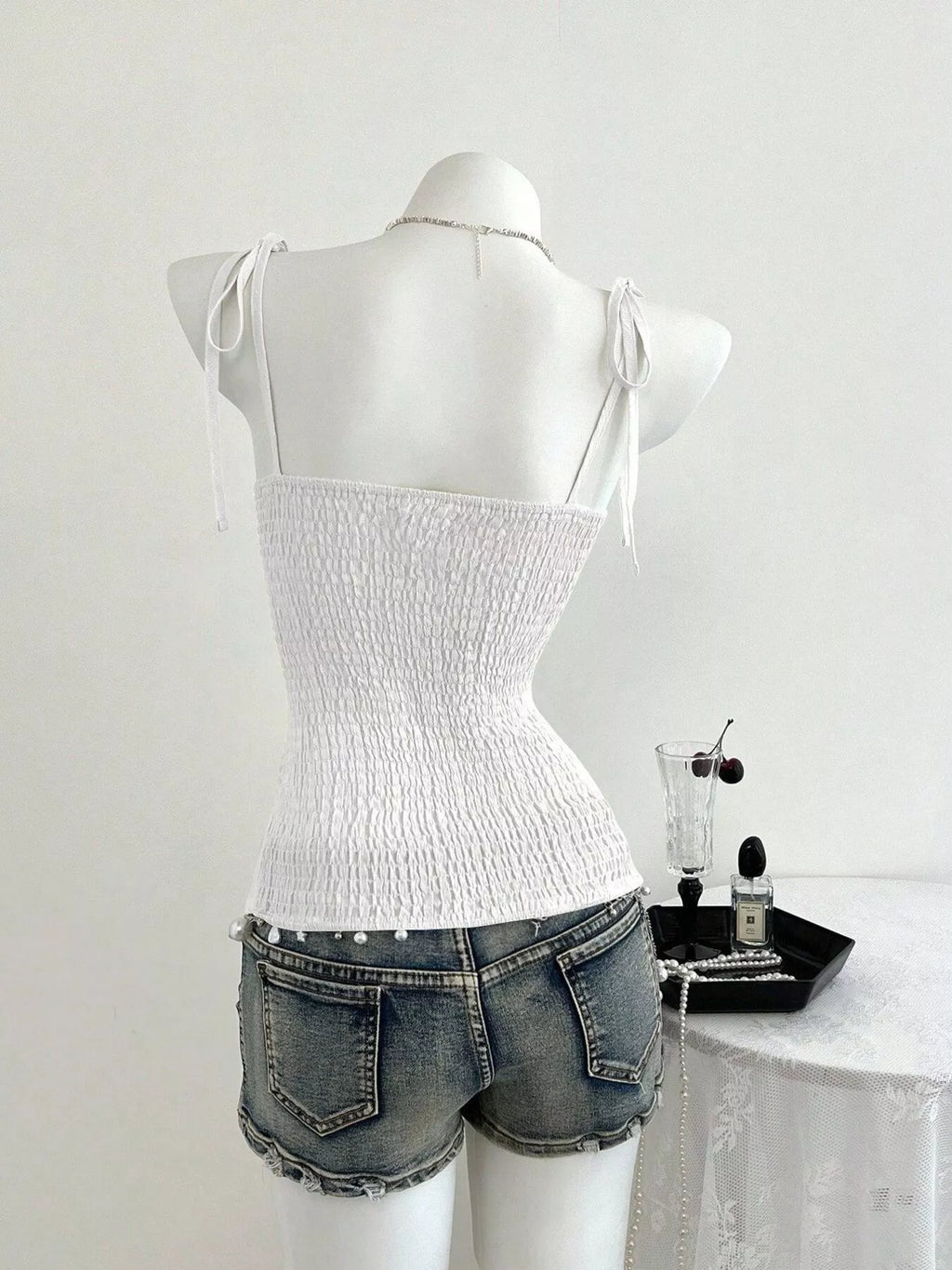 Lace-trimmed Tie Shoulder Cami (12)