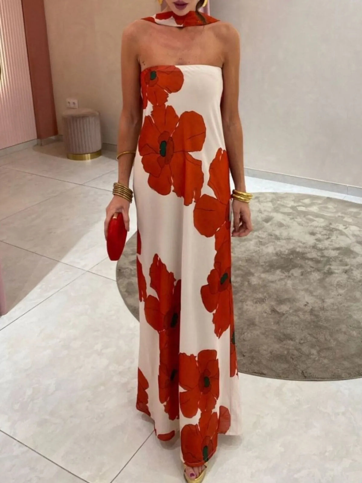 Printed Tube Maxi Dress (17)