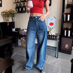 Light Deconstruction Split Tangent Loose Curved Banana Jeans photo 3