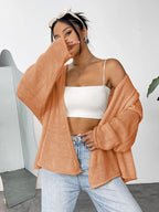 Open Front Dropped Shoulder Cardigan (3)