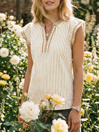 Striped Ruffle Sleeve Blouse (21)