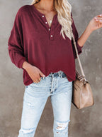 Buttoned Drop Shoulder Top (3)