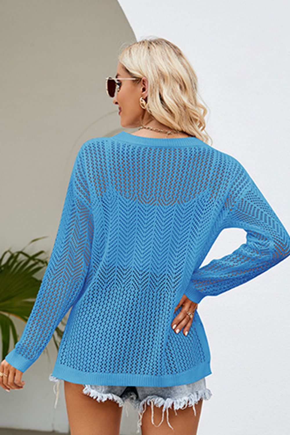 Lace-up Slit Knit Top (6)