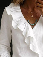 Full Size Ruffled Long Sleeve Blouse Plus (2)
