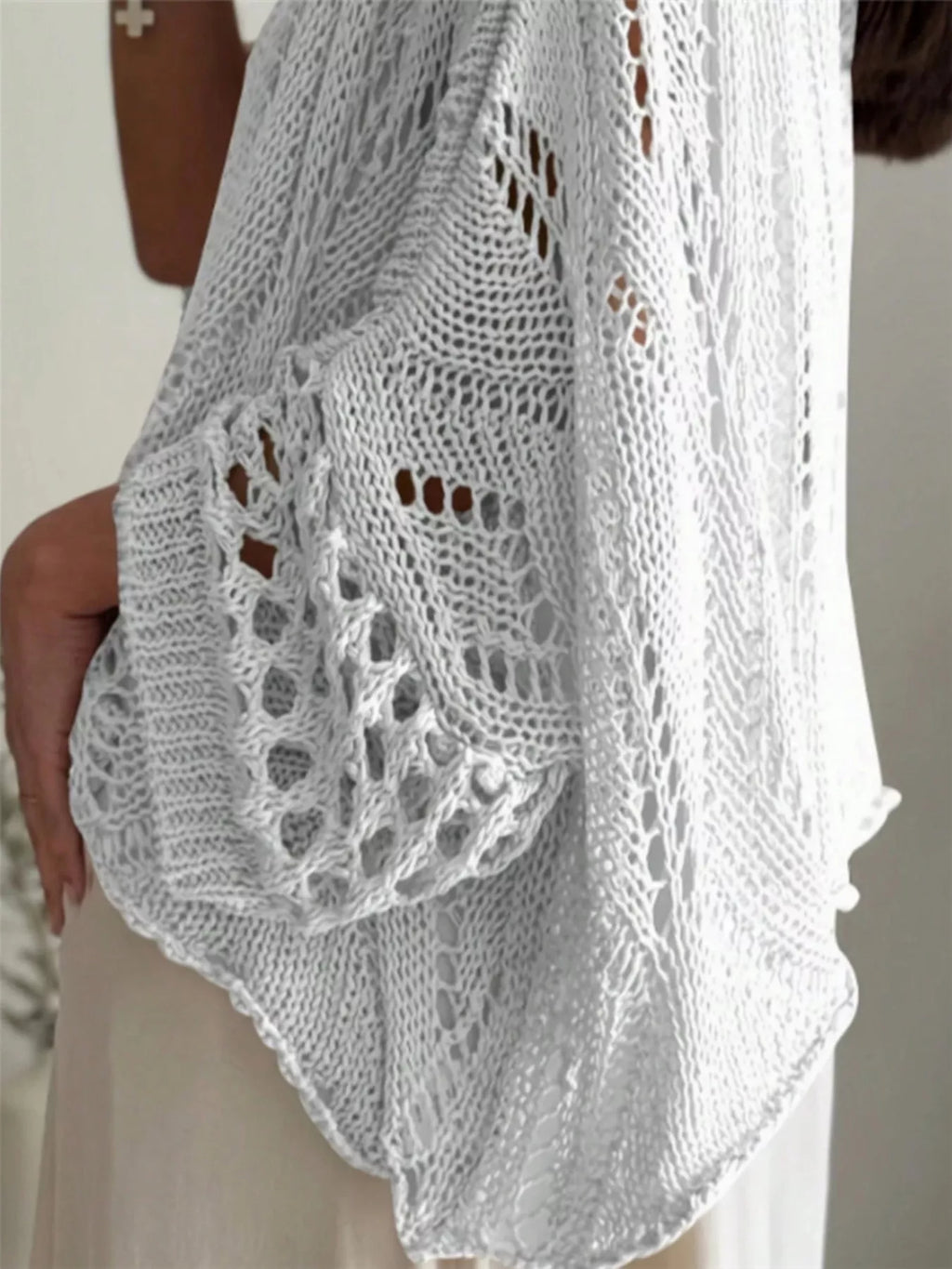 Boat Neck Crochet Knit Cover Up (10)