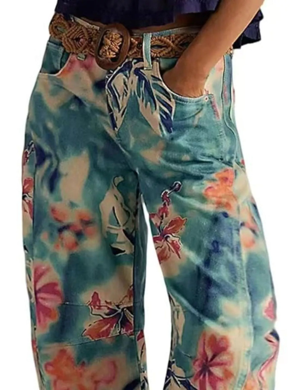 Printed Wide-leg Jeans (11)