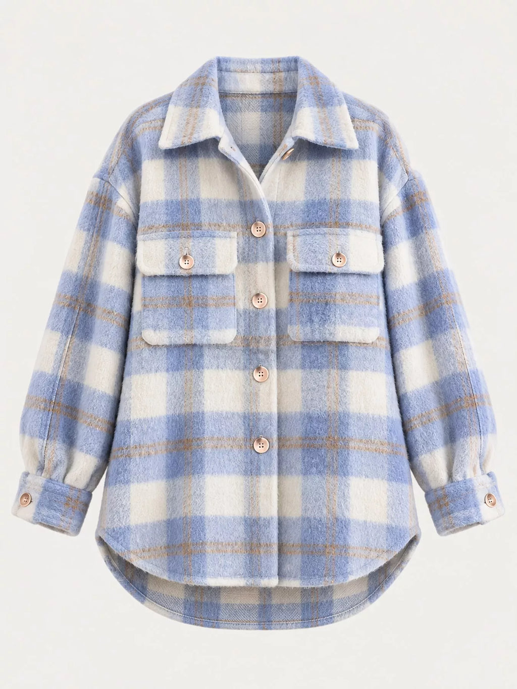 Plaid Button-down Jacket (8)