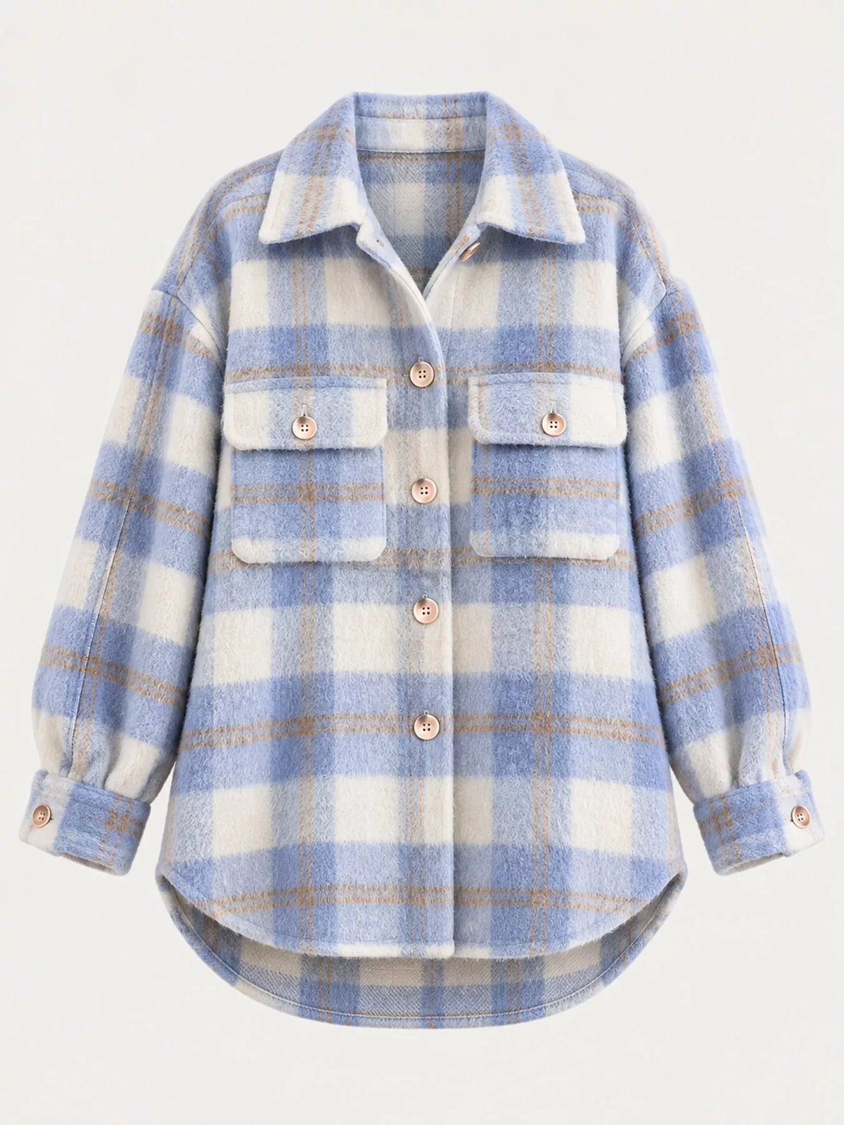 Plaid Button-down Jacket (8)