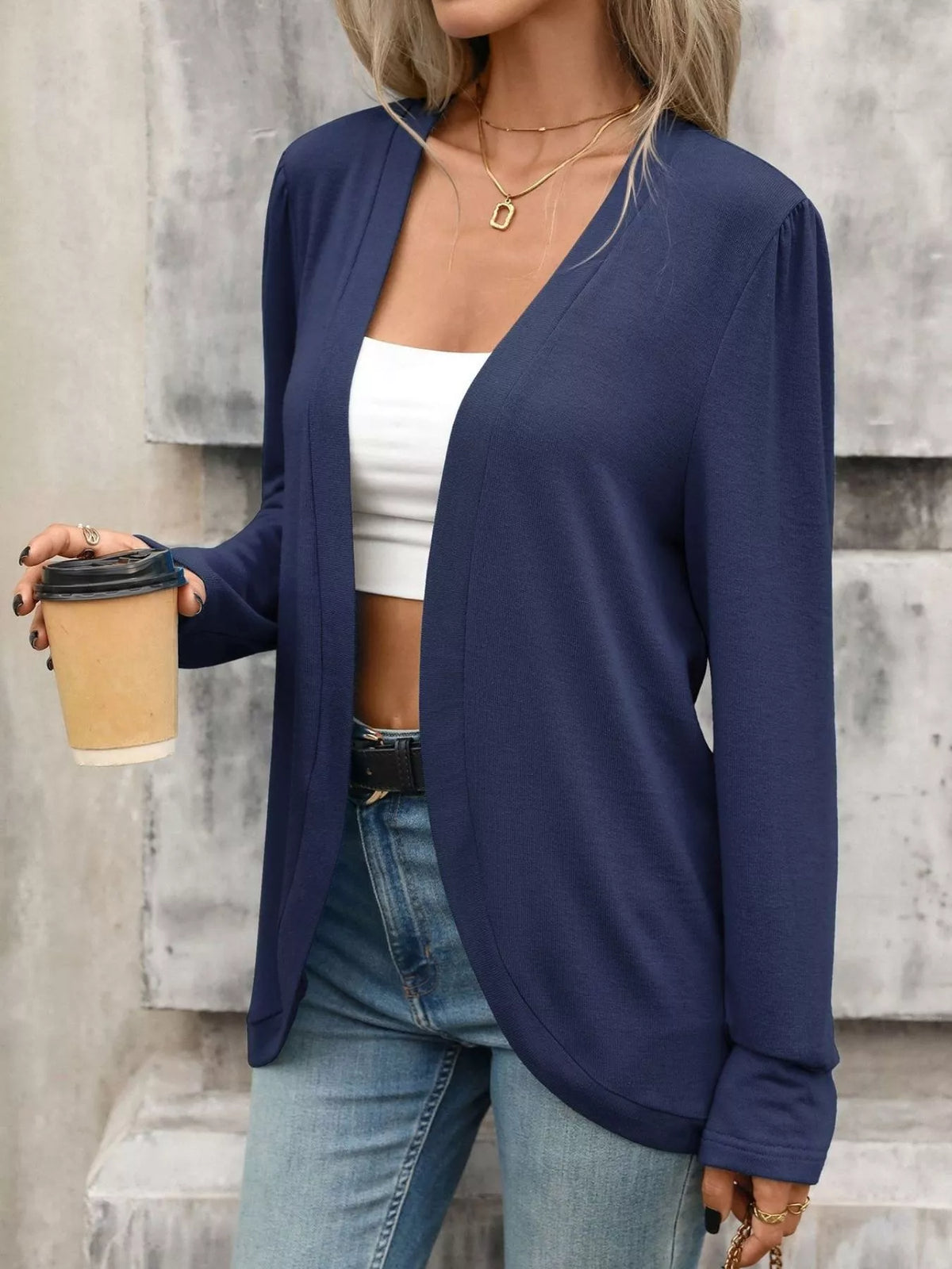 Open Front Long Sleeve Cardigan (2)
