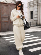 Zip-up Long Sleeve Top Pants Set (17)