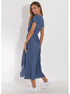 Surplice Short Sleeve Midi Dress (20)