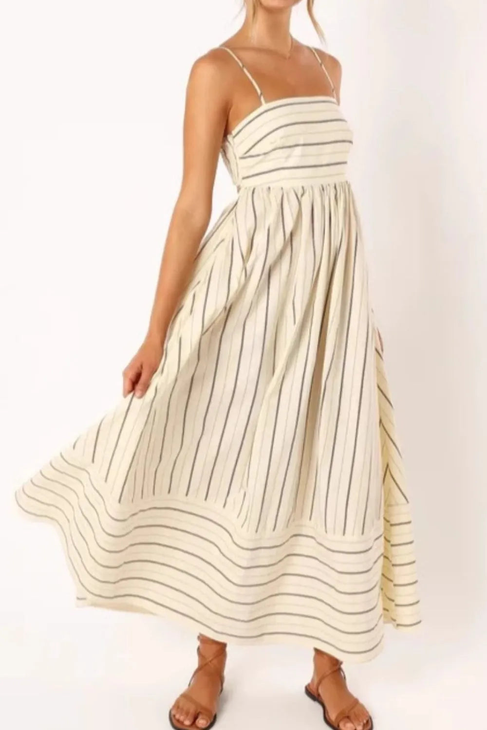 Striped Square Neck Cami Dress (17)