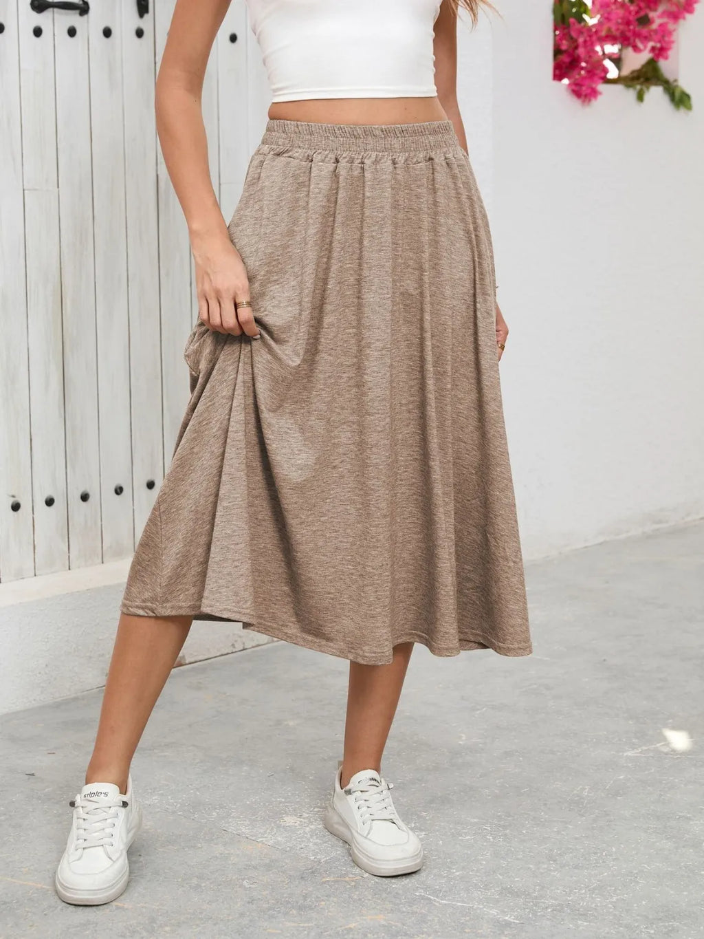 Elastic Waist Skirt Pockets (19)