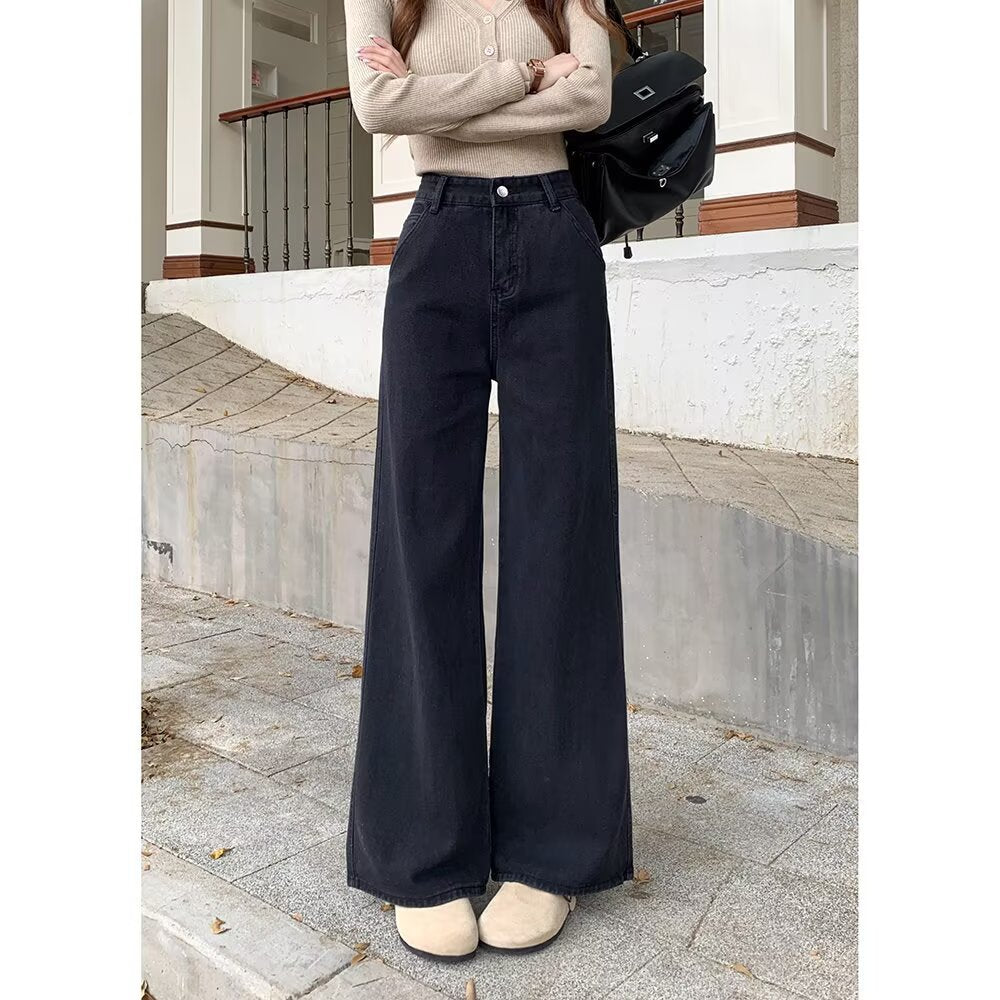 Black High Waisted Wide Leg Jeans variant CJNZ285159701AZ|CJNZ285159702BY|CJNZ285159703CX|CJNZ285159704DW|CJNZ285159705EV|CJNZ285159706FU