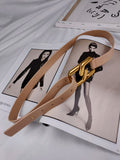 Versatile Black Leather Belt variant CJNSFSYD00506-Khaki