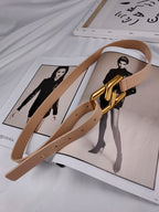 Versatile Black Leather Belt variant CJNSFSYD00506-Khaki