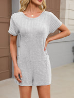 Casual Ribbed Knit V-neck Romper (18)