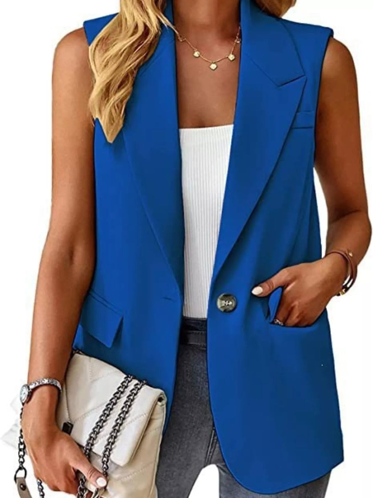 One Button Blazer Vest (14)