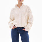 Ribbed Half Zip Long Sleeve Sweater (10)