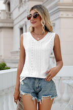 Eyelet V-neck Tank (4)