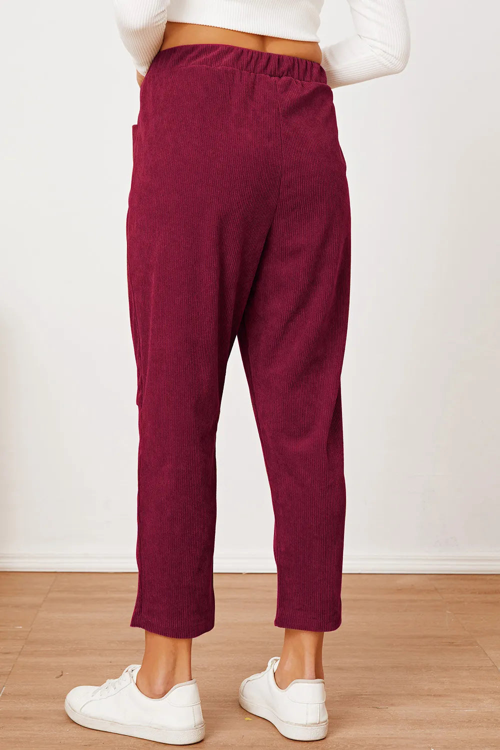 Pocketed Elastic Waist Pants (10)