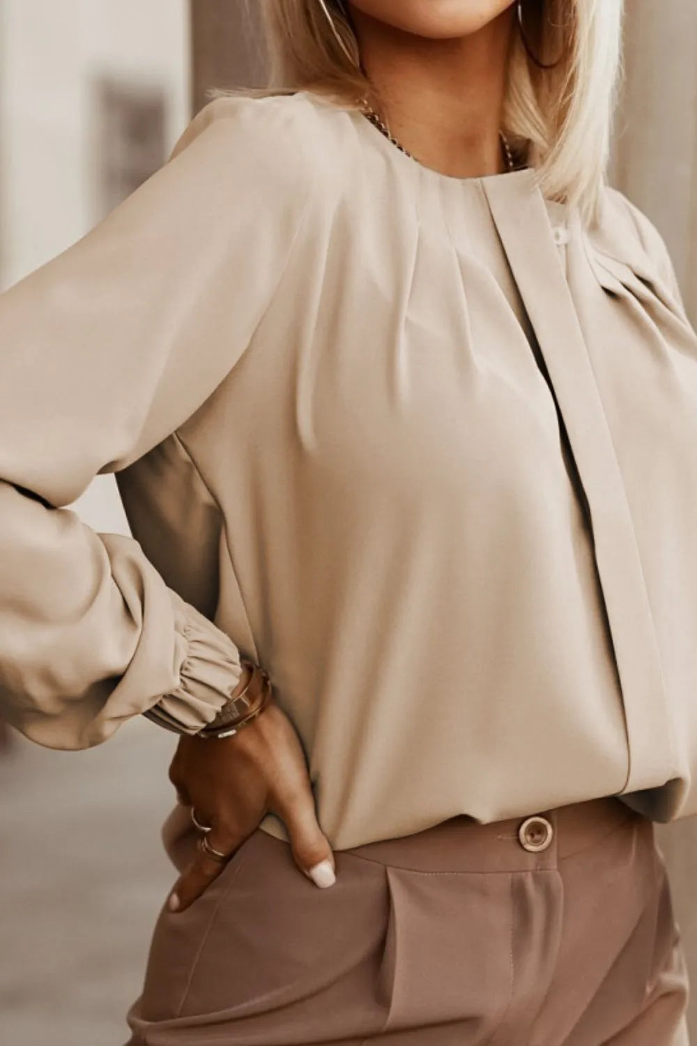 Button Up Round Neck Long Sleeve Shirt (11)