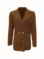 Texture Knit Double-breasted Blazer (8)