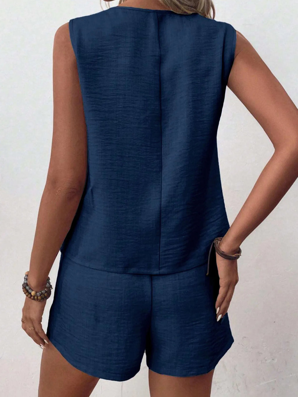 Button Up Vest Shorts Set (13)