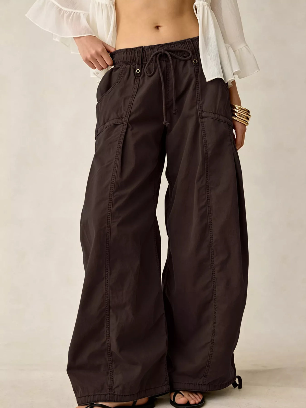 High-waisted Cargo Wide-leg Pants (21)