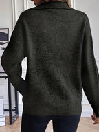 Half Zip Dropped Shoulder Sweater (9)