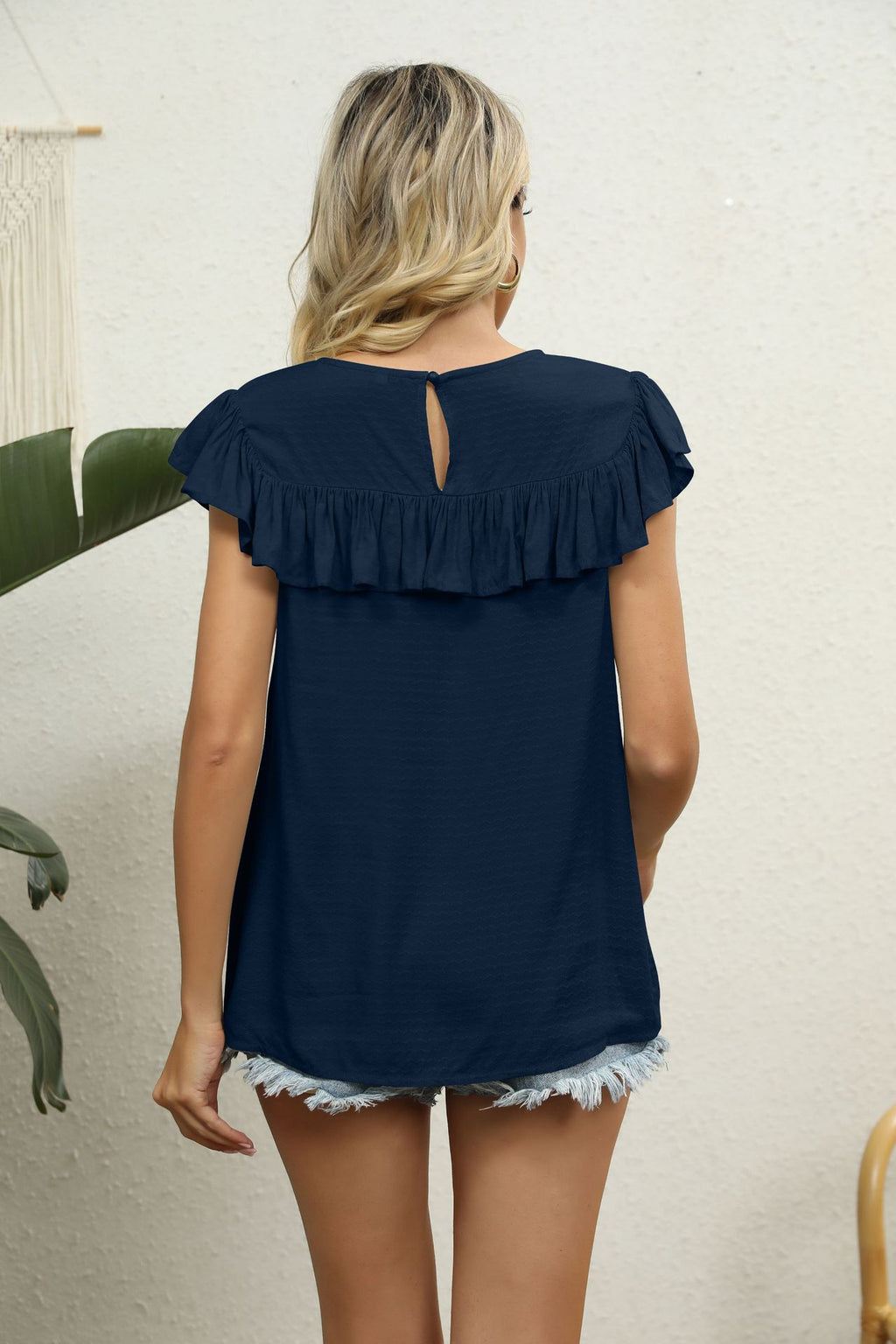 Spliced Lace Ruffled Blouse (12)