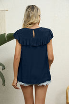 Spliced Lace Ruffled Blouse (12)
