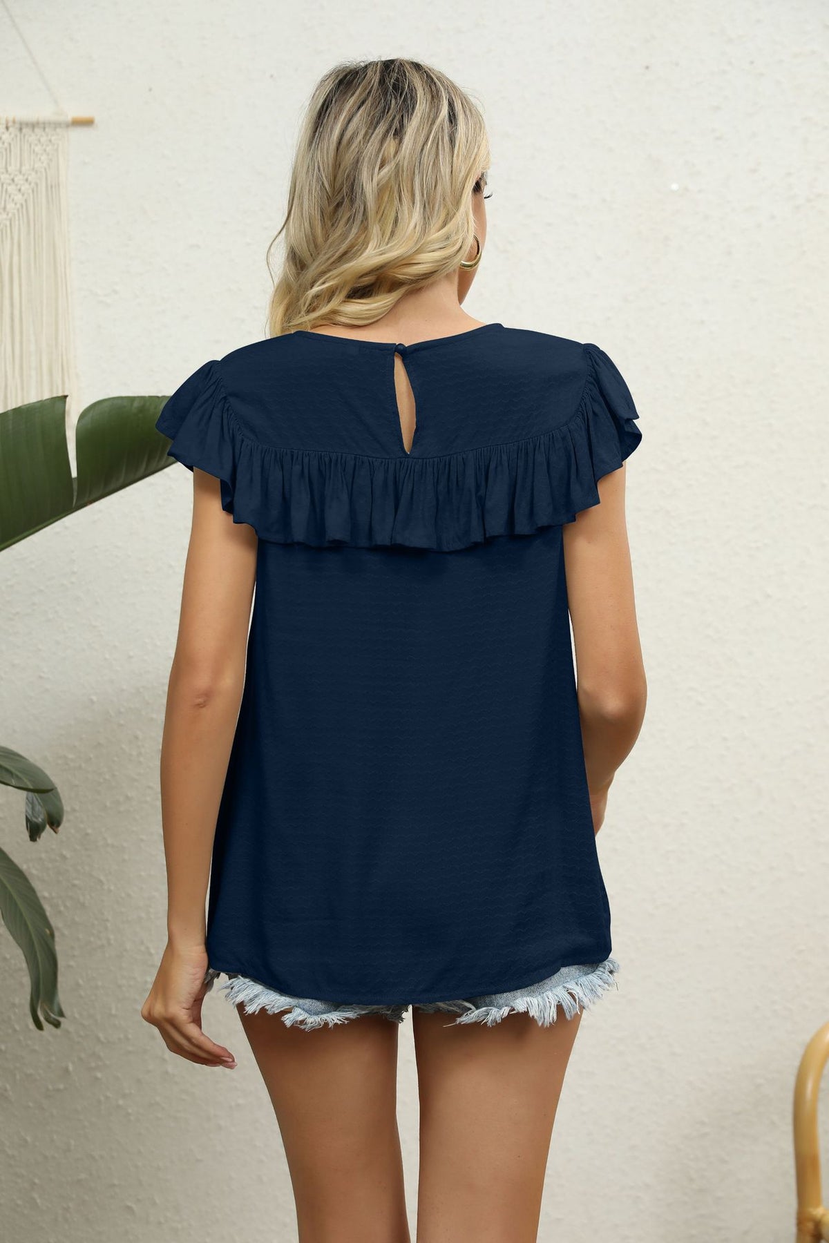 Spliced Lace Ruffled Blouse (12)