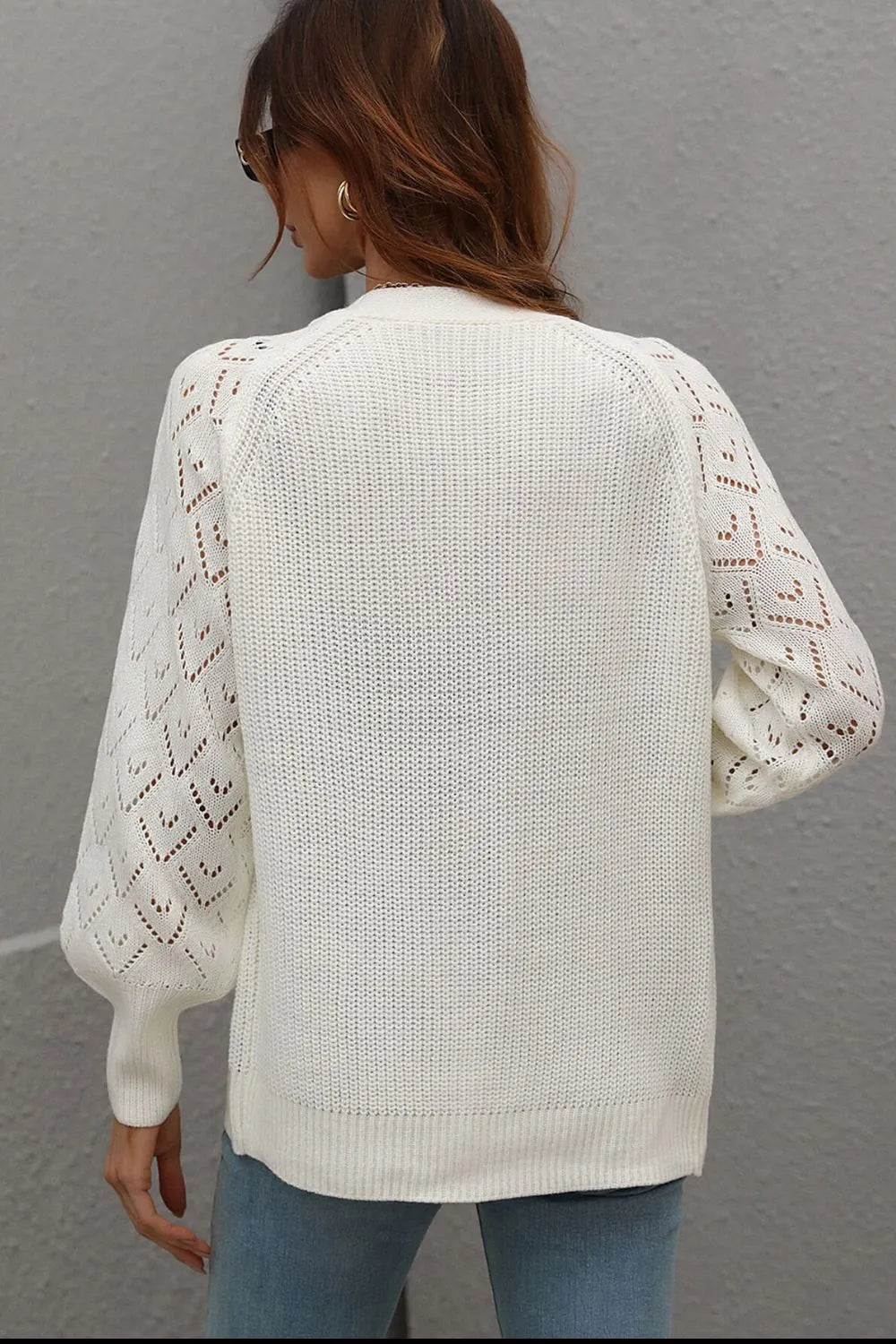 Rib-knit Plunge Raglan Sleeve Cardigan (7)