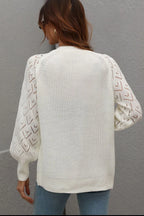 Rib-knit Plunge Raglan Sleeve Cardigan (7)