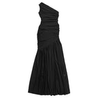 One-shoulder Ruched Bodycon Maxi Dress (4)