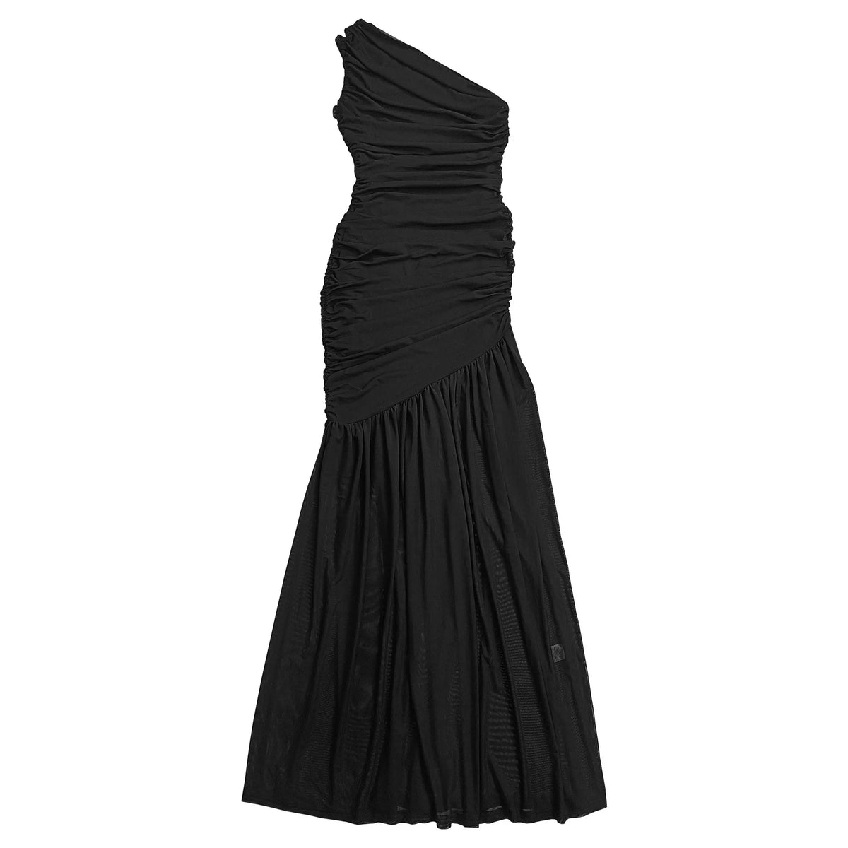 One-shoulder Ruched Bodycon Maxi Dress (4)